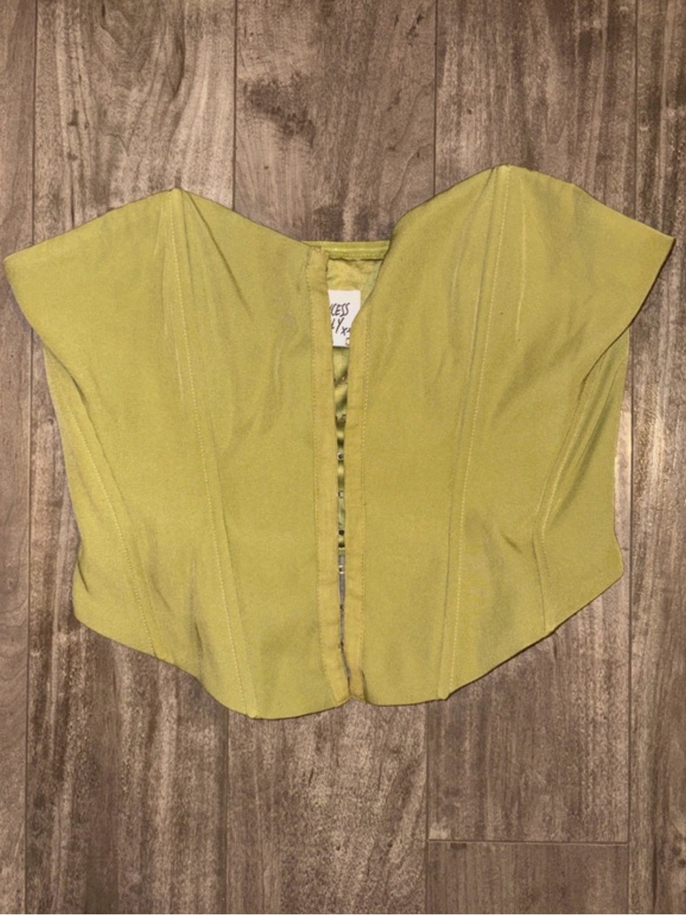 Princess Polly Chartreuse Structured Corset Crop Top